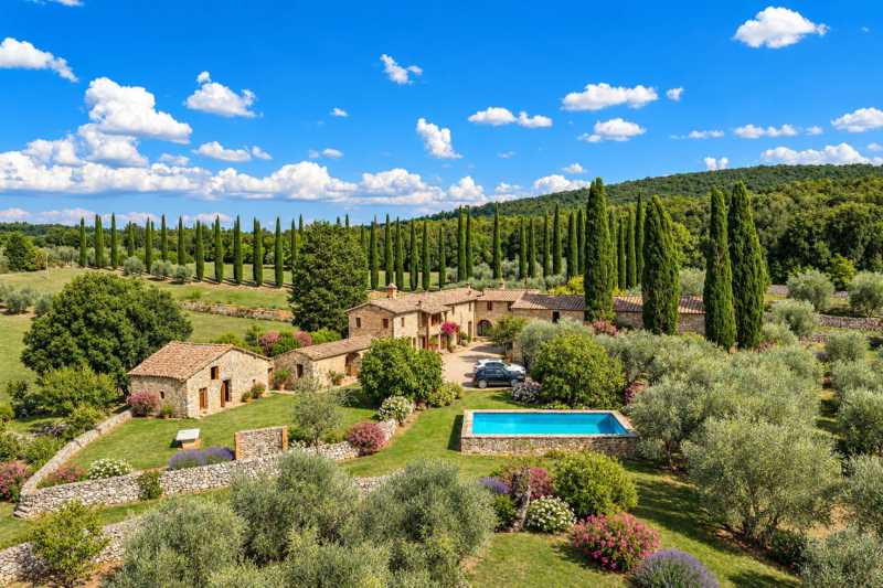 Tomt med oliventrær til salgs nær Siena, Toscana