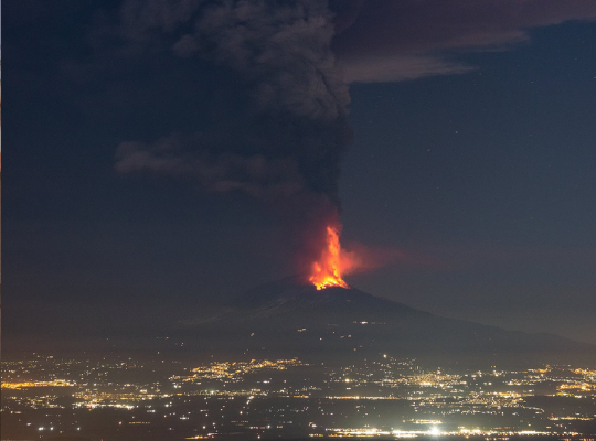 Vulkanutbrudd på Sicilia